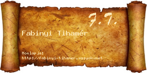 Fabinyi Tihamér névjegykártya